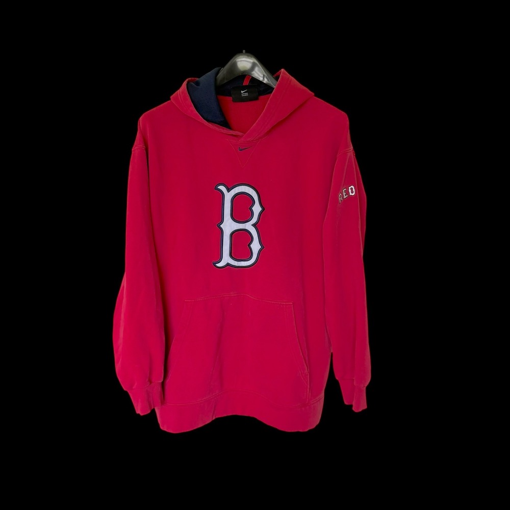 90's Nike Boston Red Sox Hoodie Center Swoosh XL Red MLB Pullover Sweatshirt